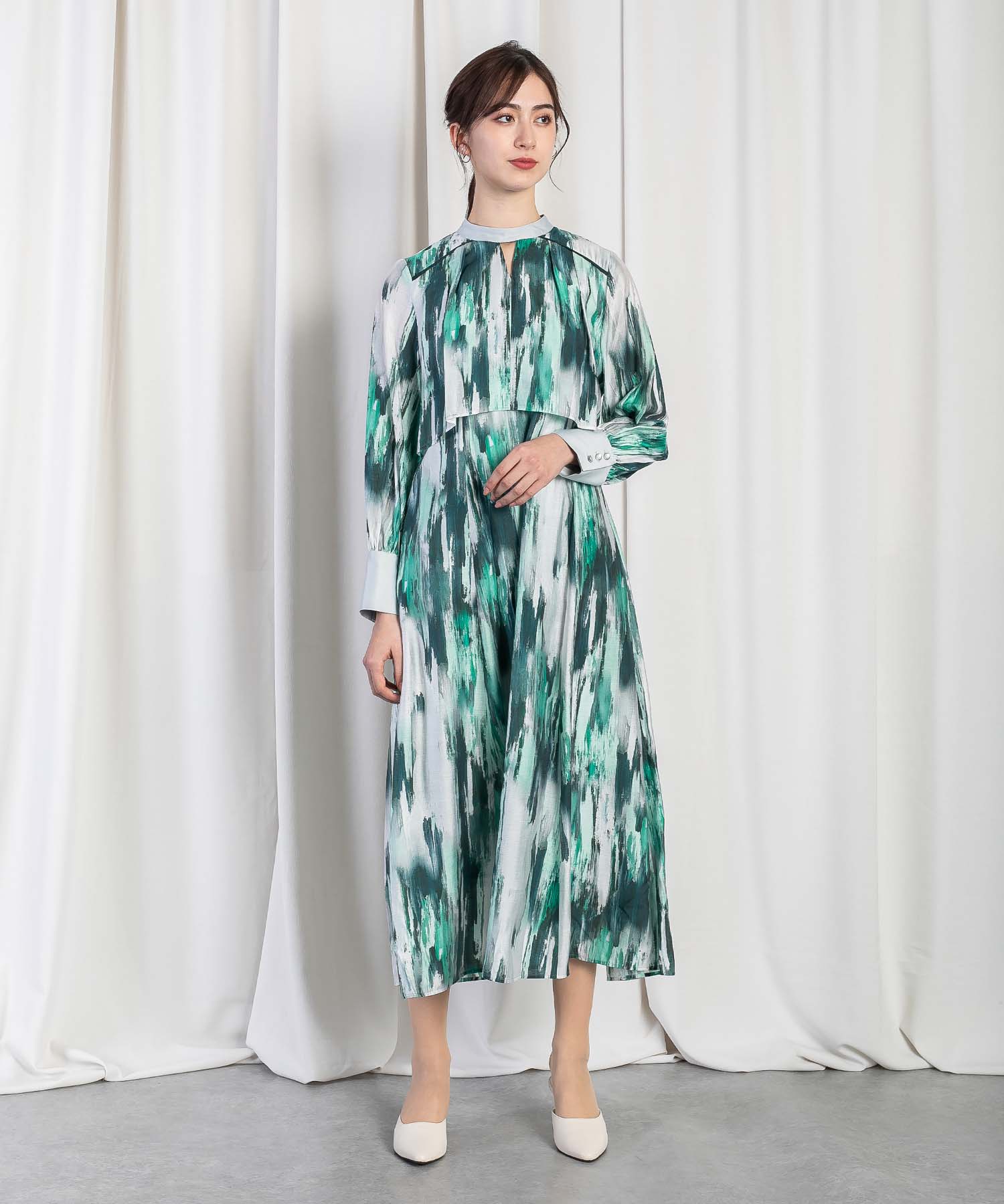 HYEON cabbage onepiece グレー 新作♪ HYEON cabbage onepiece gray ロングワンピース