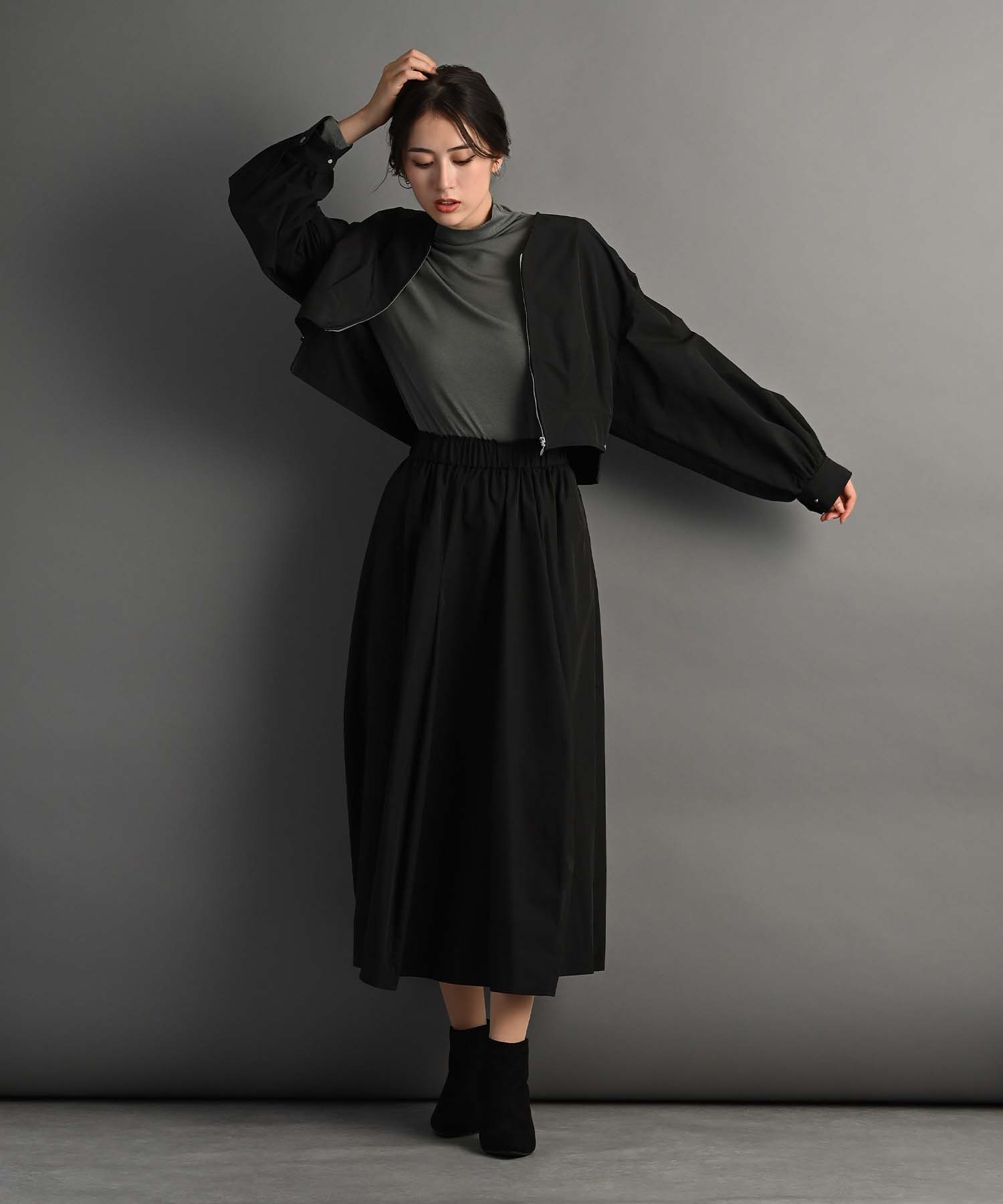 ✨極美品✨Sov. ソブ バックフリルショートブルゾン ブラック