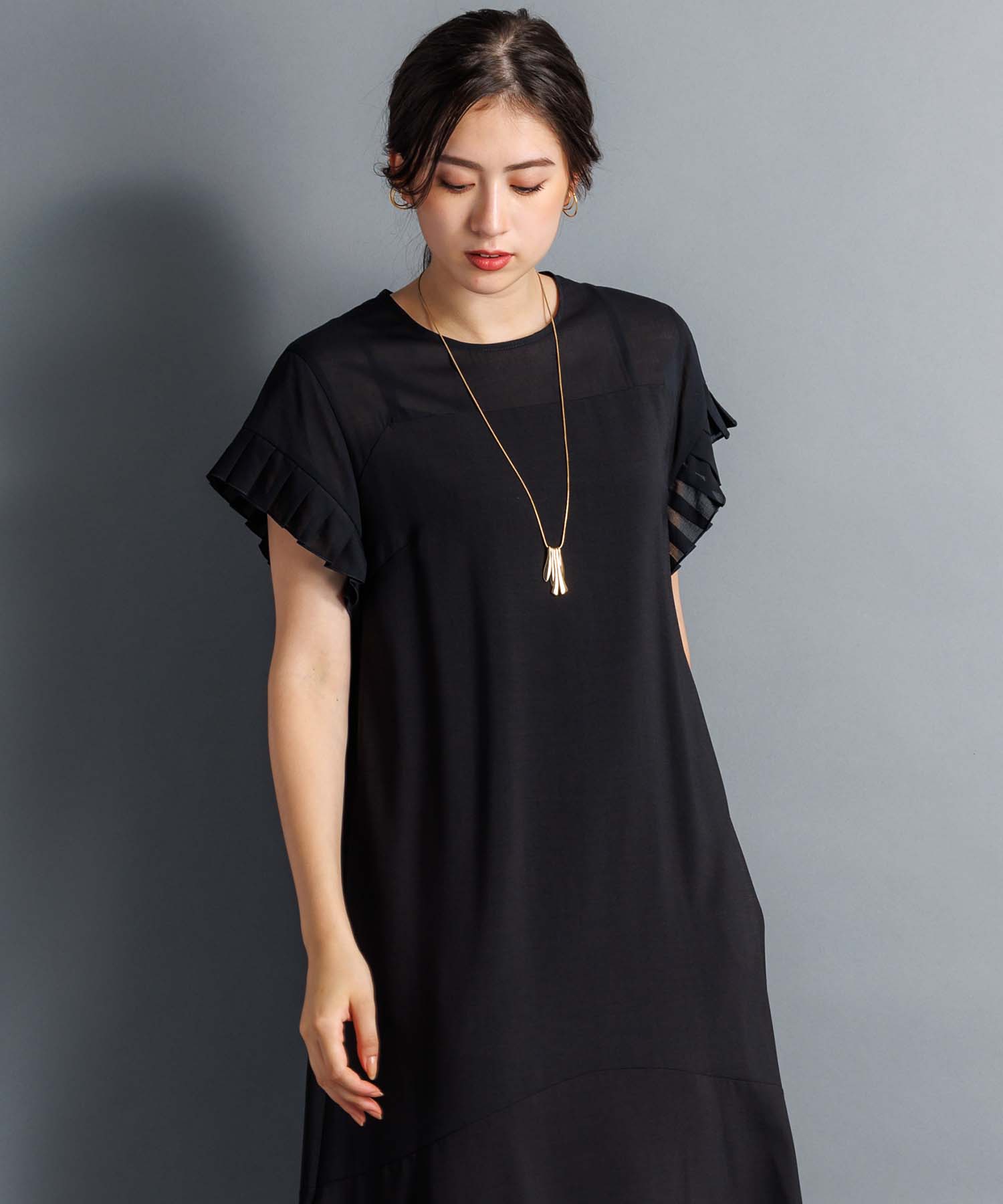 シアープリーツスリーブワンピース onepiece RAW FUDGE