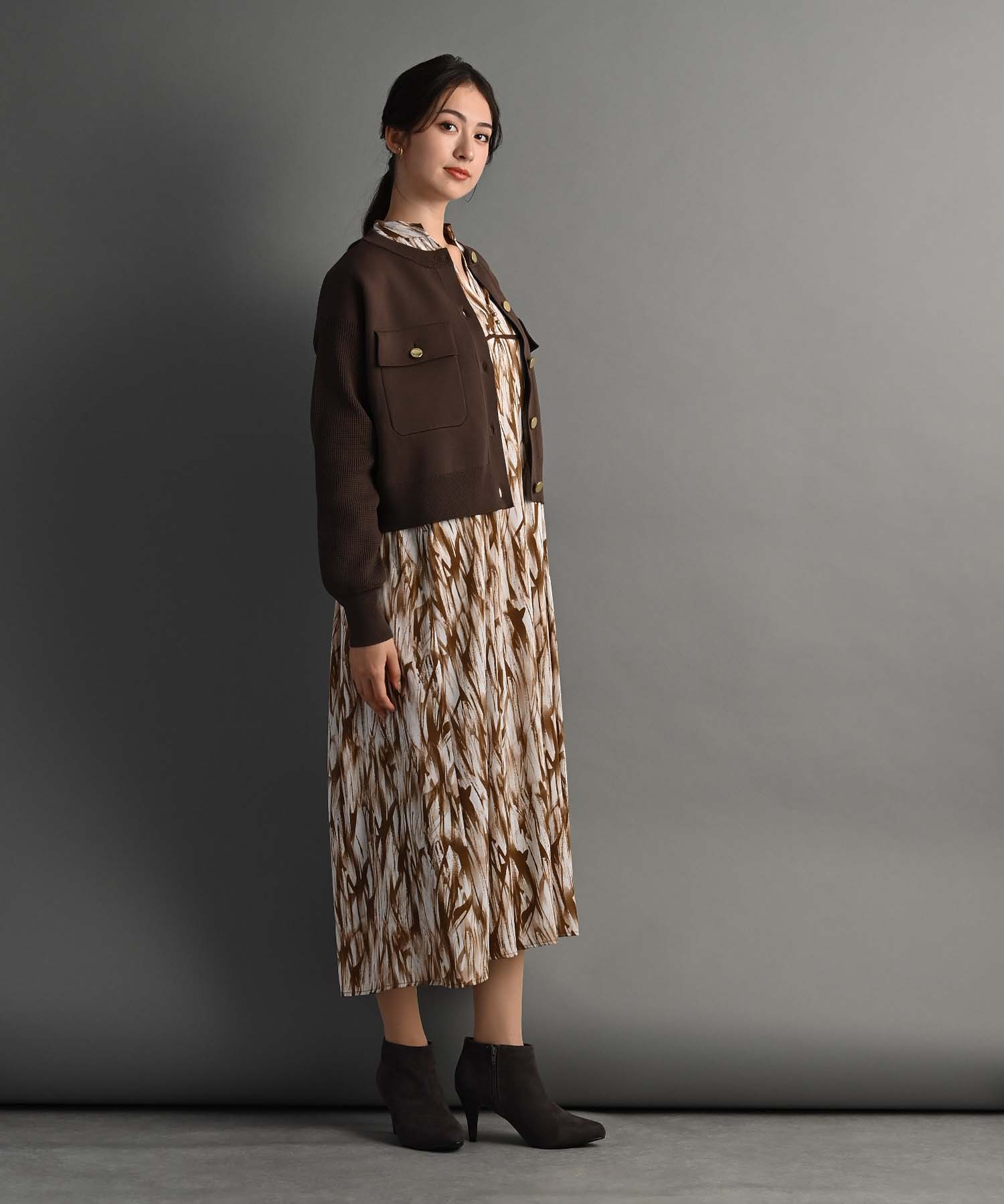 アートプリントスタンドカラーワンピース onepiece RAW FUDGE アートプリントスタンドカラーワンピース onepiece RAW FUDGE