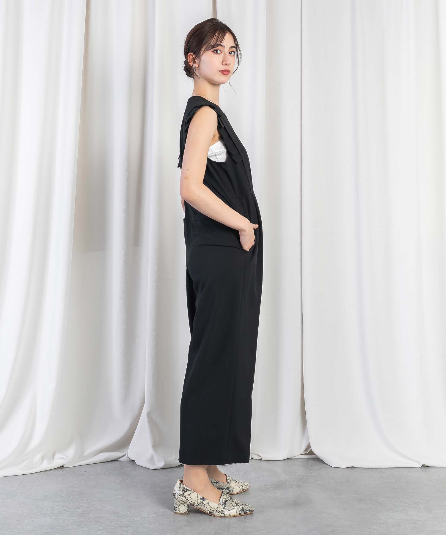 プリーツスリーブオールインワン onepiece RAW FUDGE