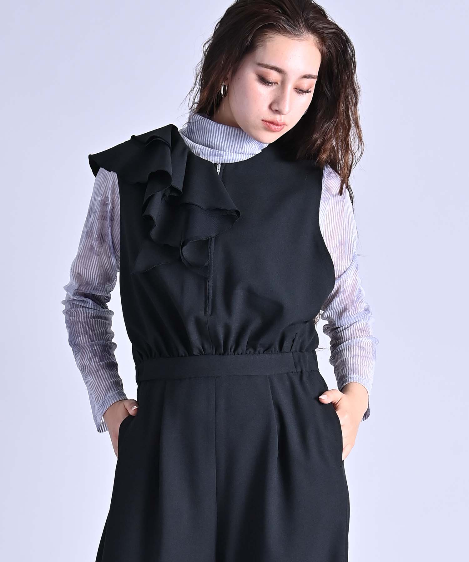 アシメラッフルオールインワン onepiece RAW FUDGE