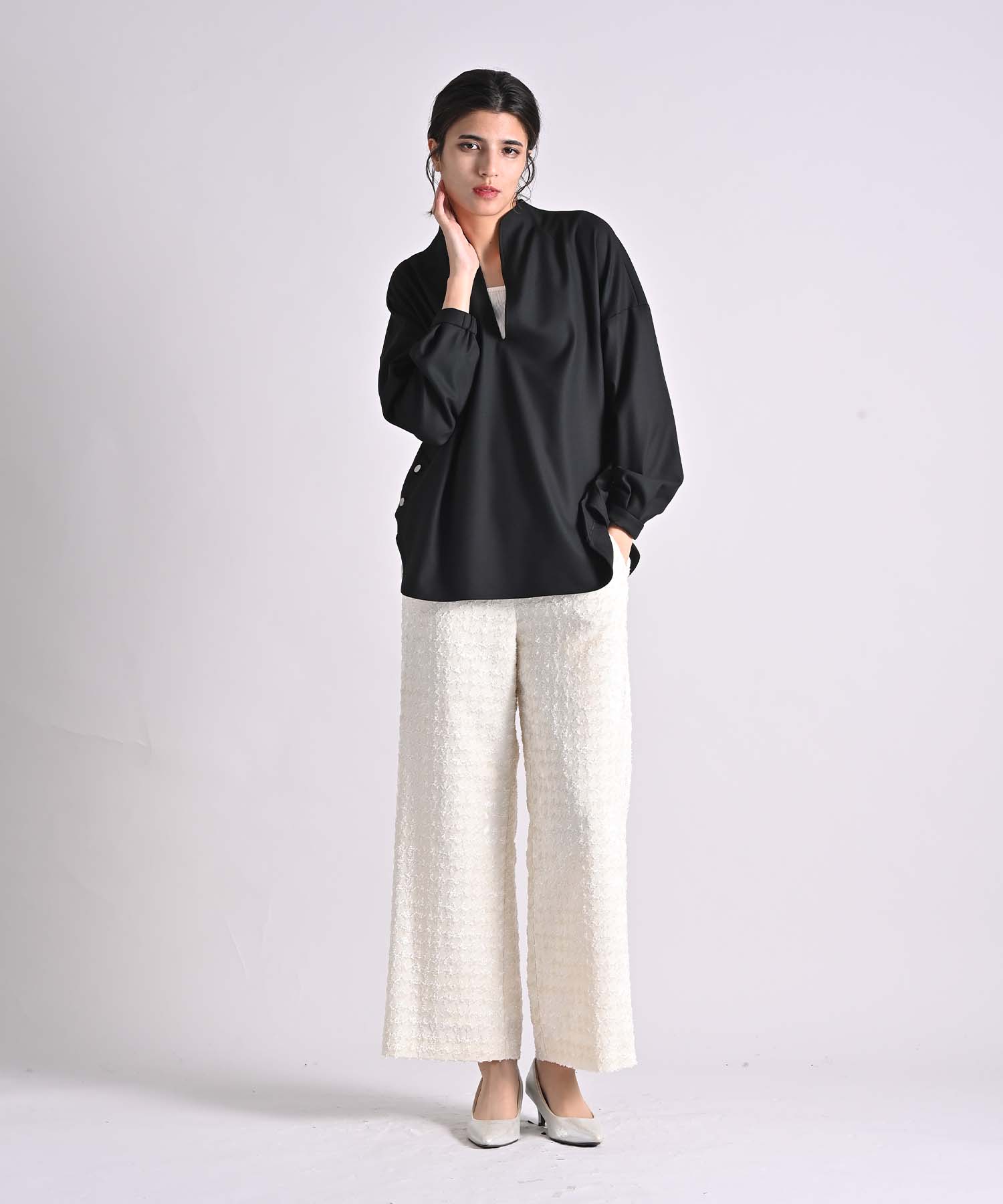 ジャガードストレートワイドパンツ パンツ RAW FUDGE