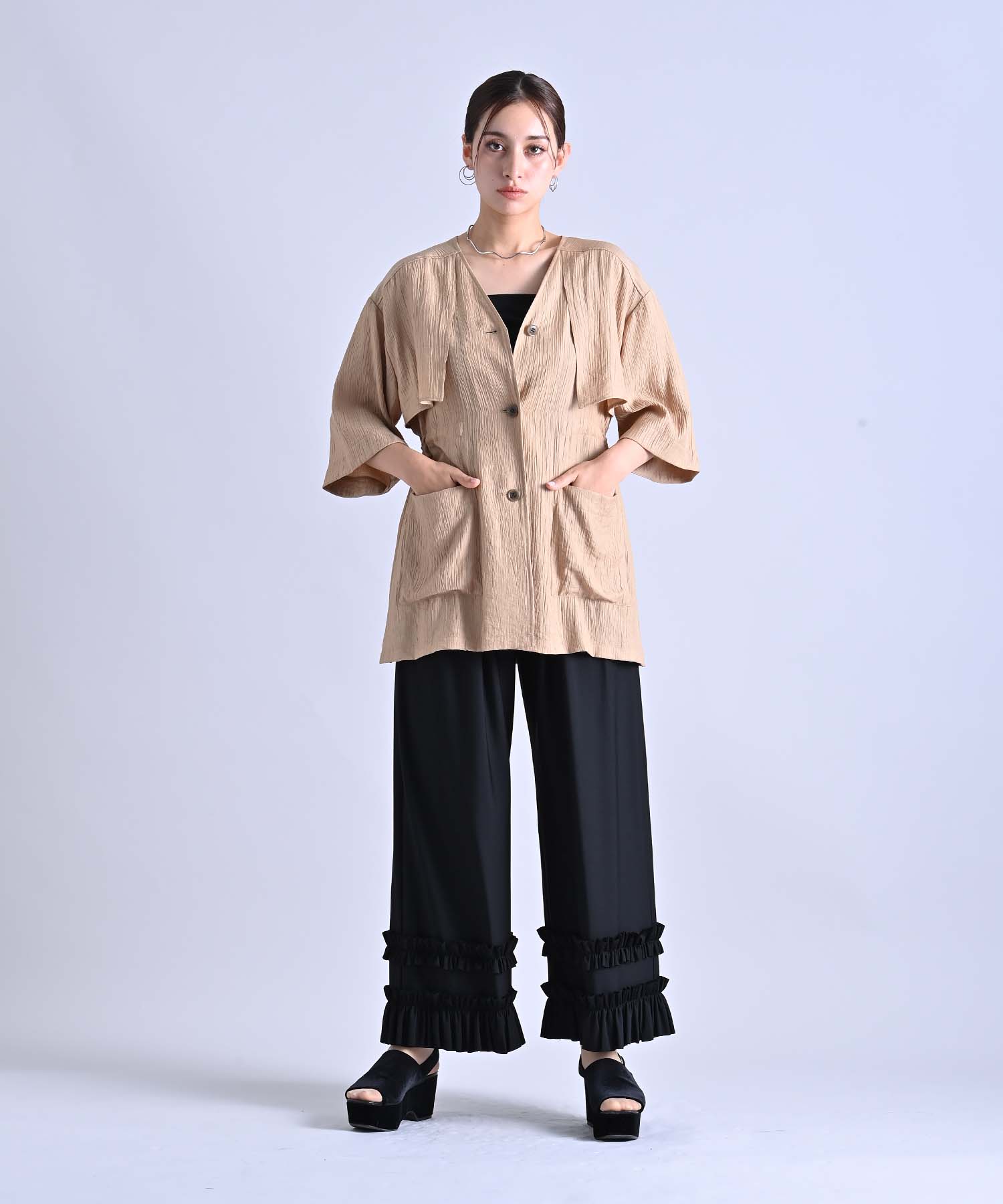 ダブルフリルワイドパンツ パンツ RAW FUDGE