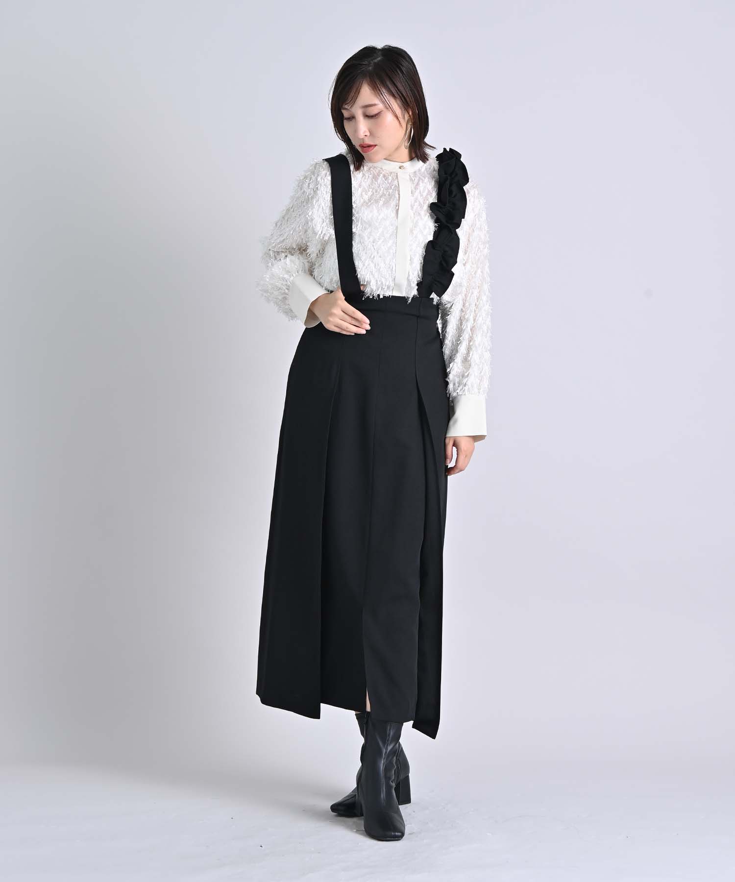 カットジャガードボウタイブラウス シャツ・ブラウス RAW FUDGE