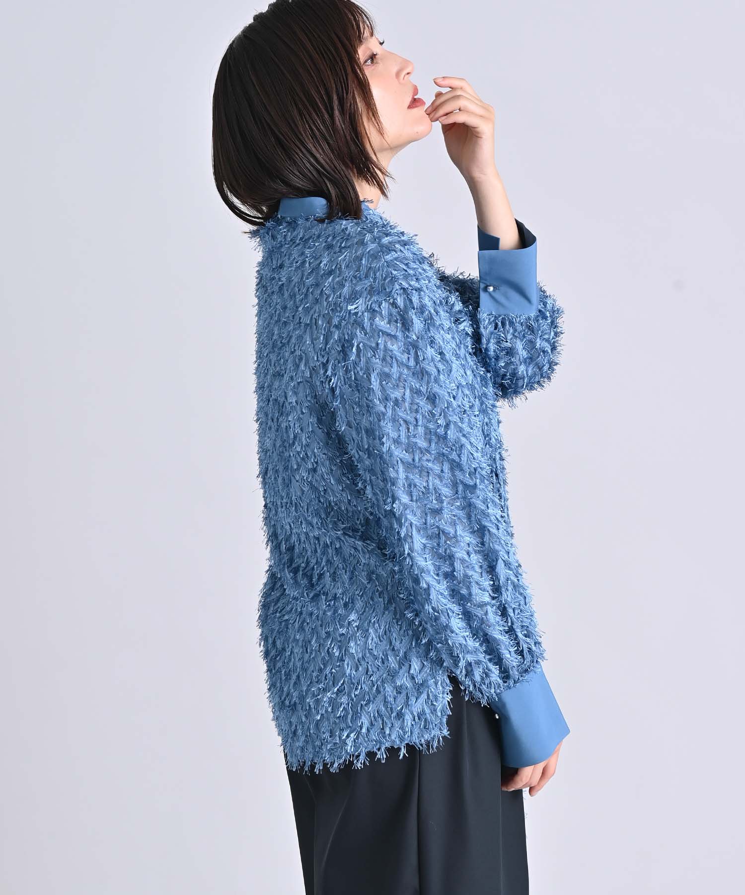 カットジャガードボウタイブラウス シャツ・ブラウス RAW FUDGE