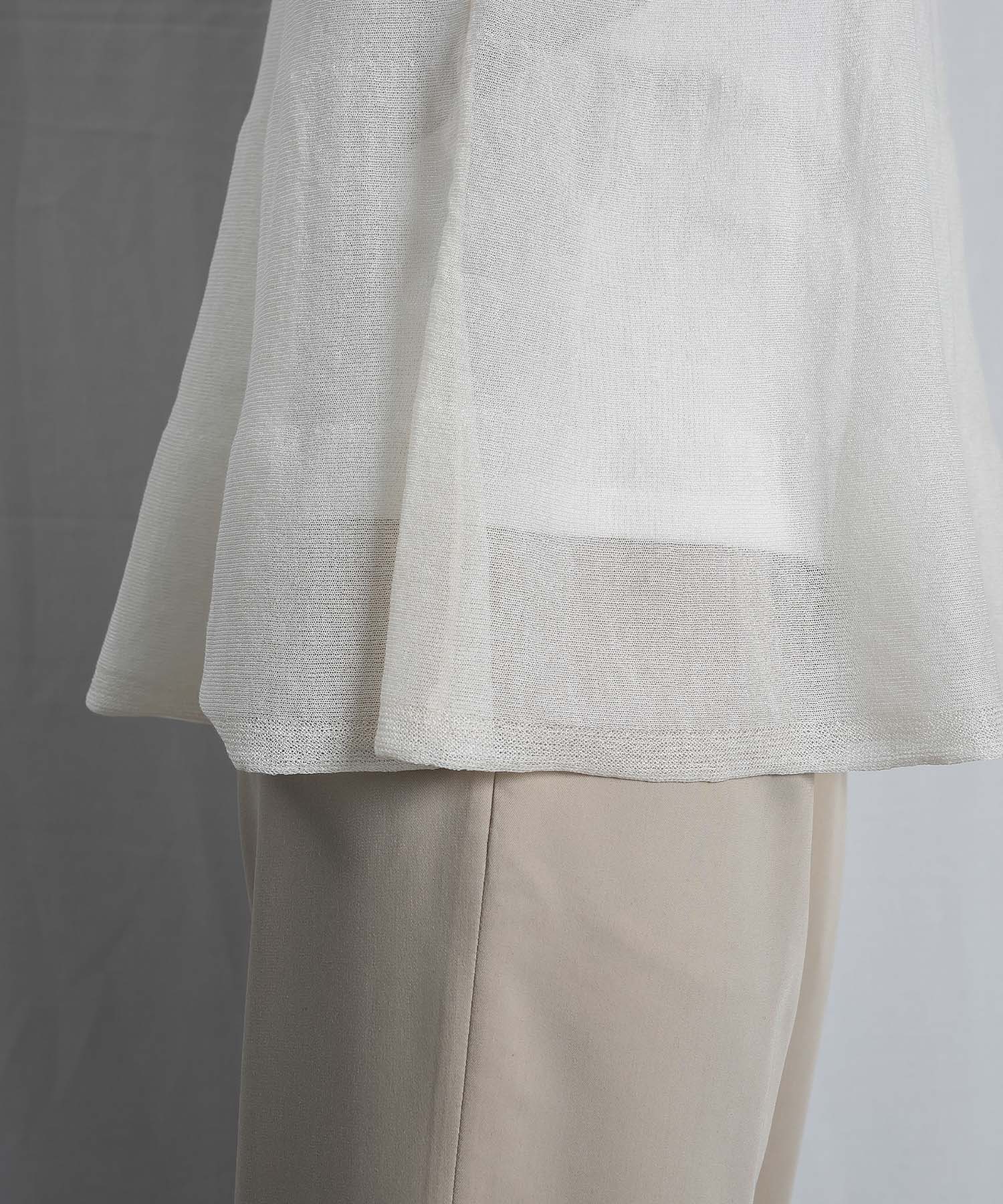 ロージーモンスター　シアーベスト BACK IN STOCK ✓ 麻混ソフトシアーフリルベスト color : off