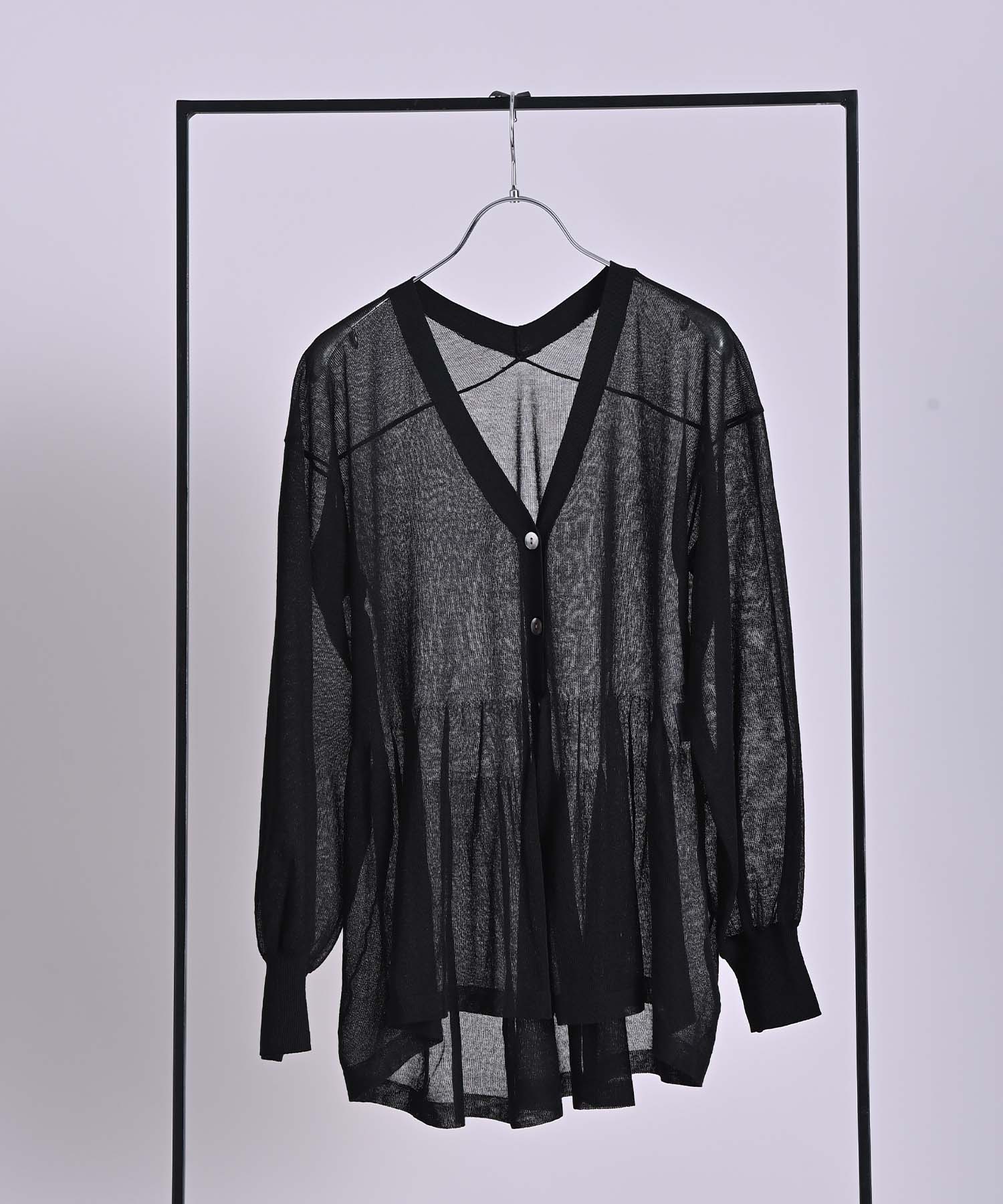 シアーペプラムカーディガン ニット RAW FUDGE