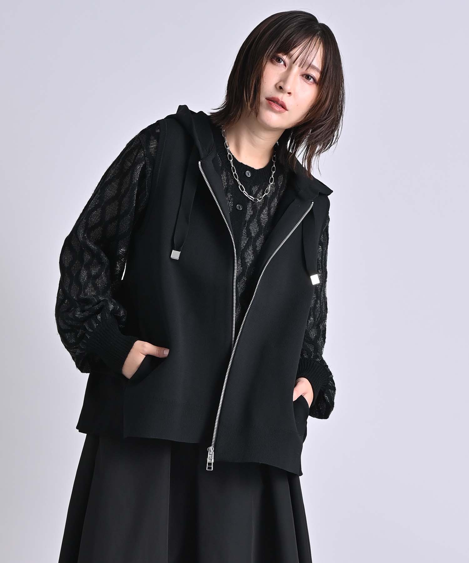 新品正規品【V12/XL】ダンボールニット素材フード付きベストパーカースウェット 新品正規品【V12/XL】ダンボールニット素材フード付きベストパーカー