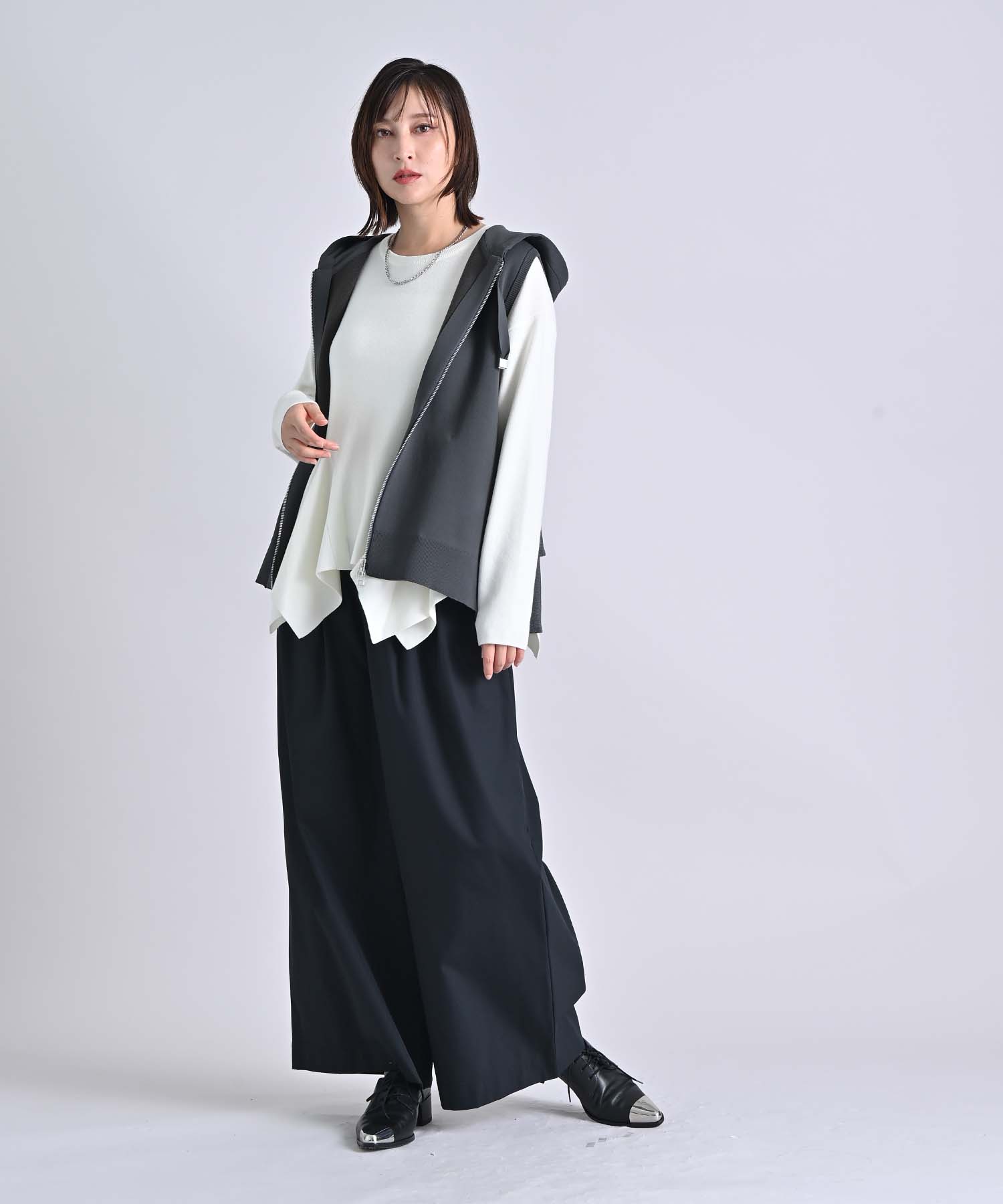 ニット×ダンボールパーカーベスト ニット RAW FUDGE