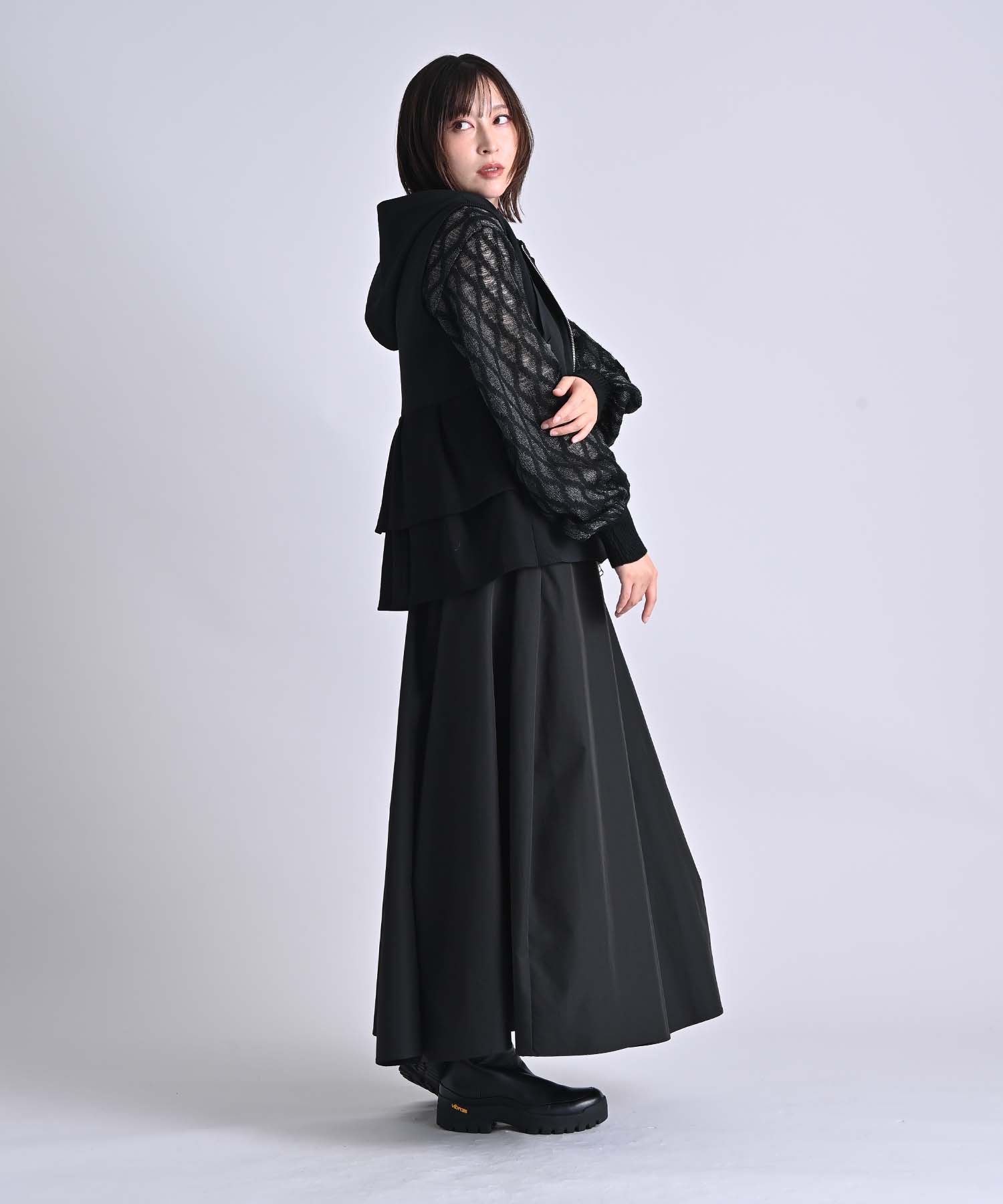 ニット×ダンボールパーカーベスト ニット RAW FUDGE