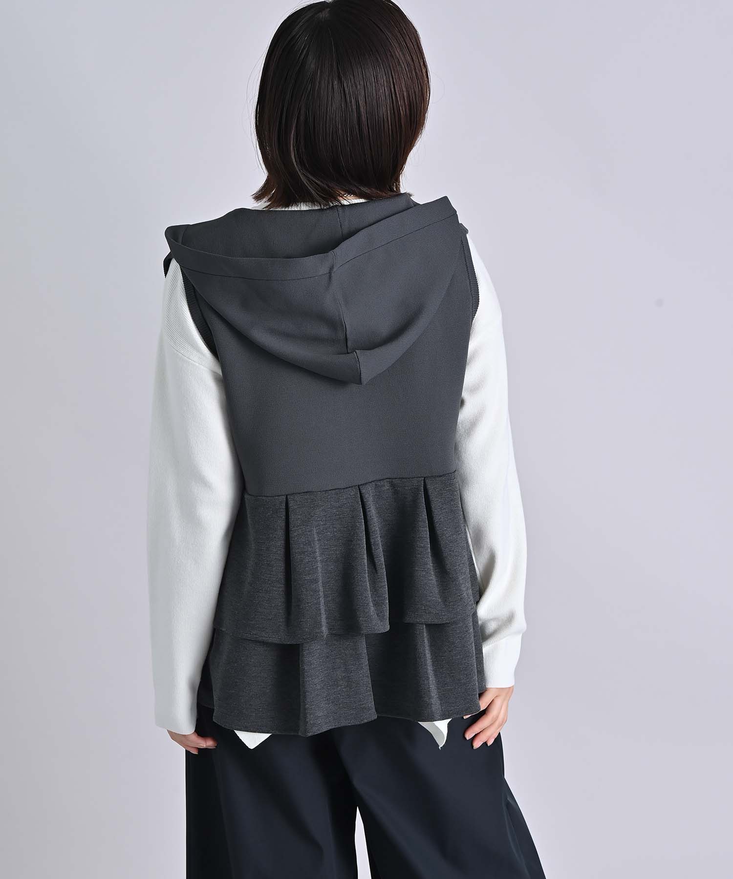 ニット×ダンボールパーカーベスト ニット RAW FUDGE