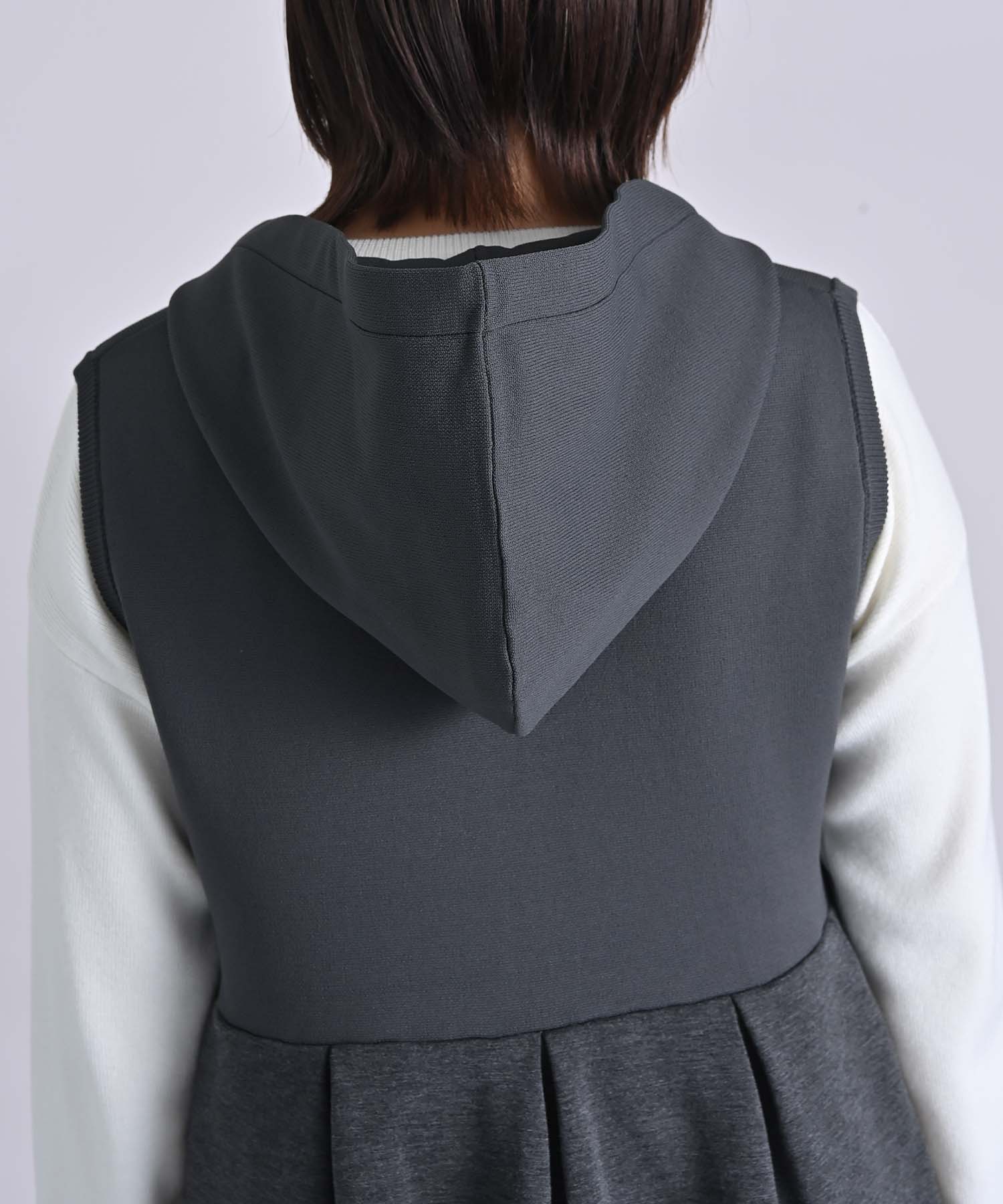 ニット×ダンボールパーカーベスト ニット RAW FUDGE