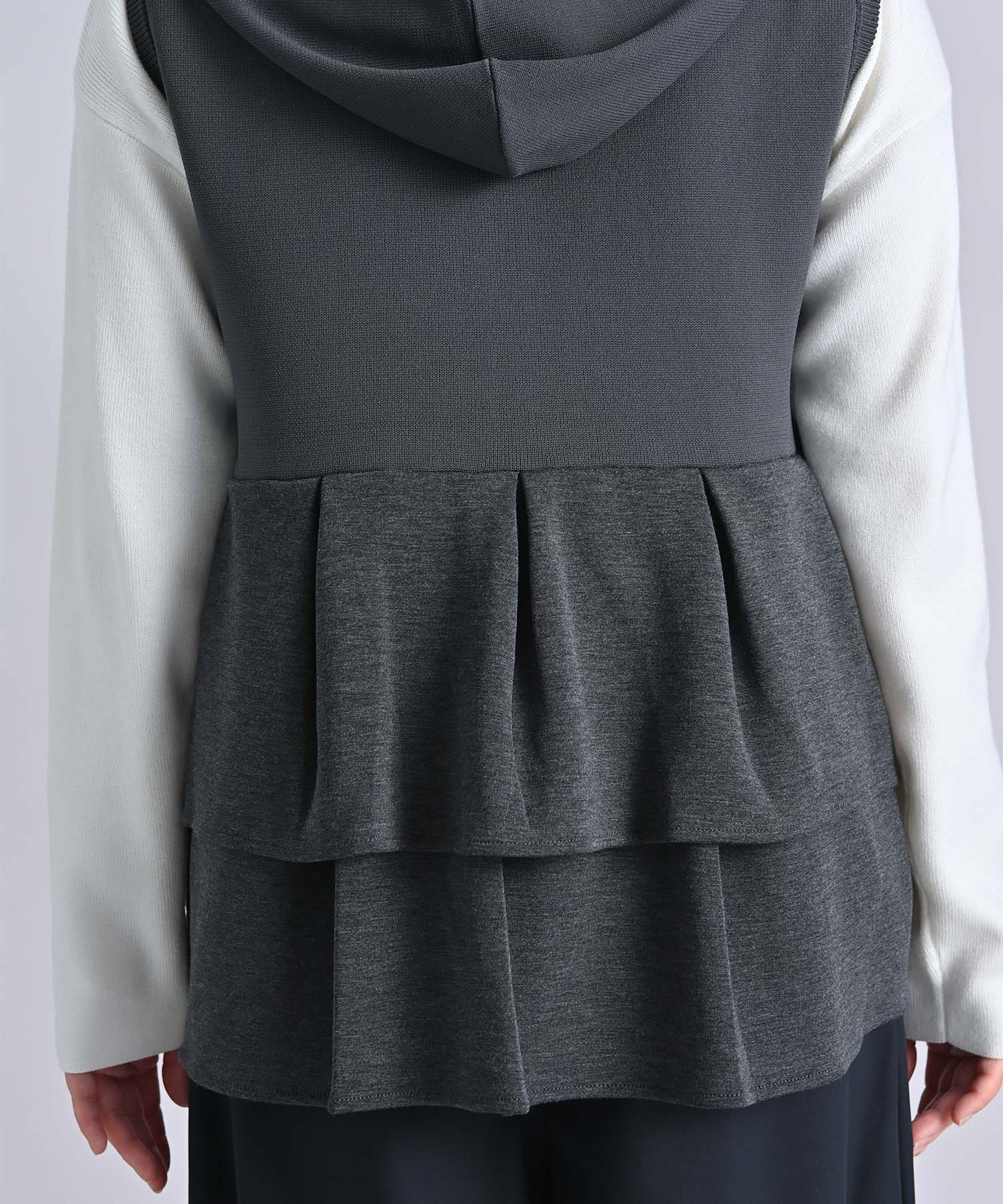 ニット×ダンボールパーカーベスト ニット RAW FUDGE