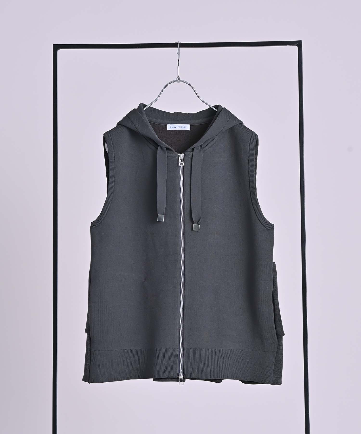 ニット×ダンボールパーカーベスト ニット RAW FUDGE