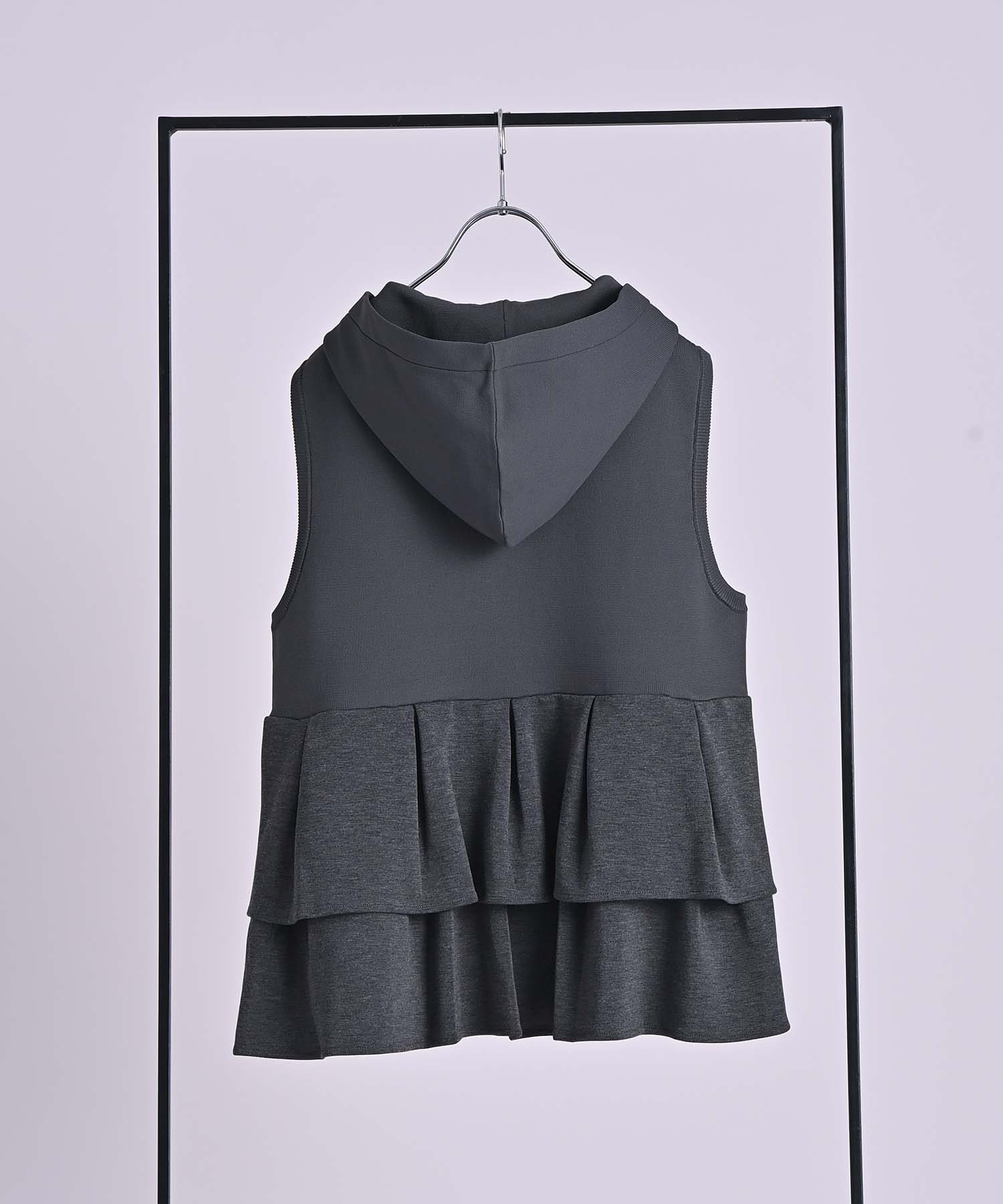 ニット×ダンボールパーカーベスト ニット RAW FUDGE