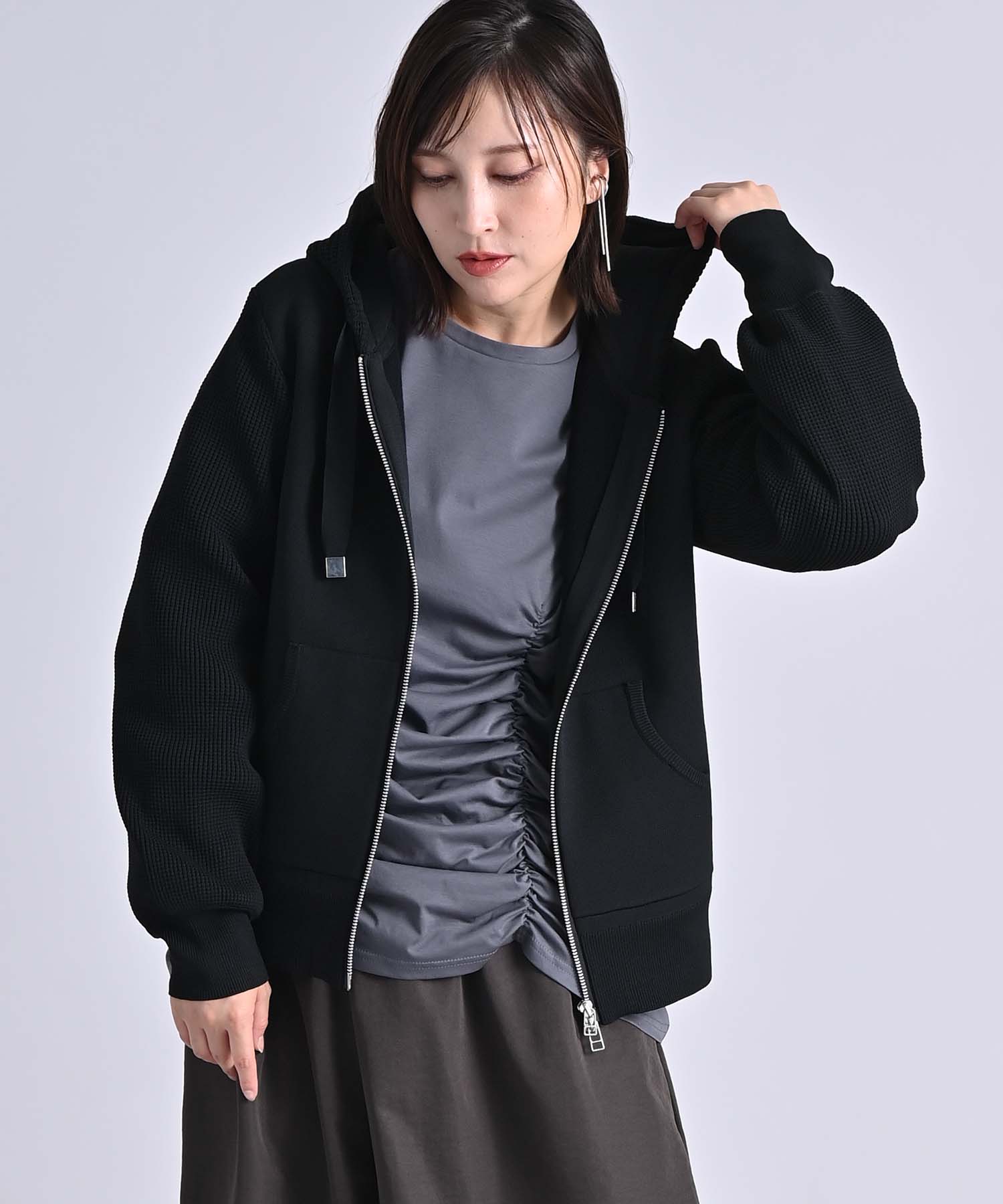 プレーティングニットパーカー ニット RAW FUDGE