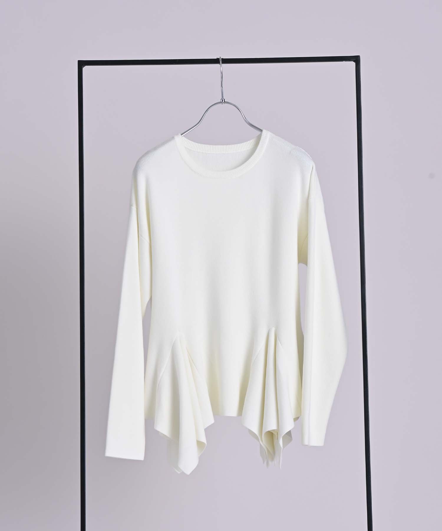 ペプラムデザインプルオーバー ニット RAW FUDGE