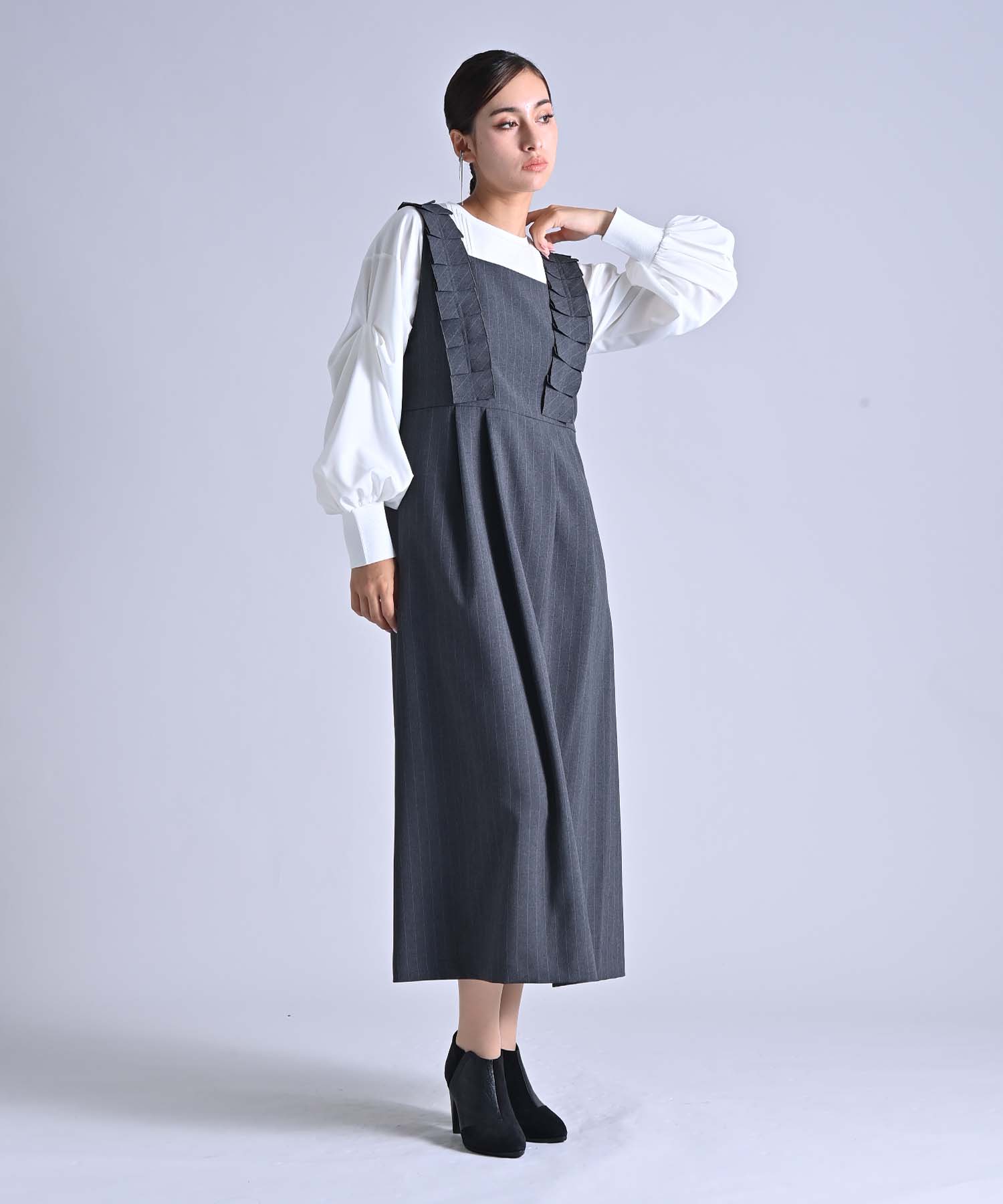 タックスリーブピンタックプルオーバー カットソー RAW FUDGE