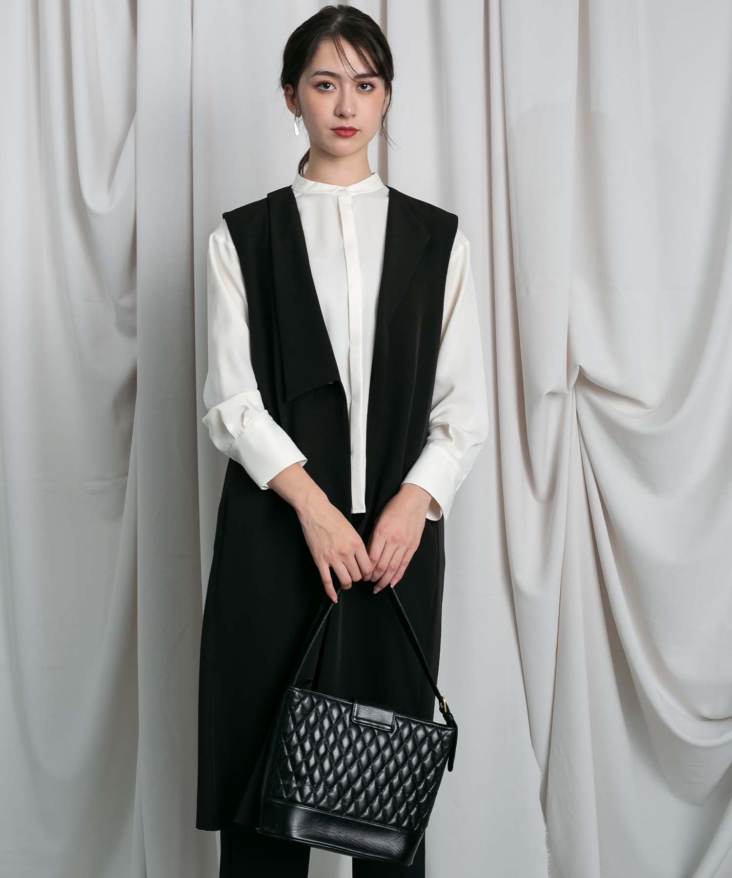 アシメデザインロングジレ tops RAW FUDGE