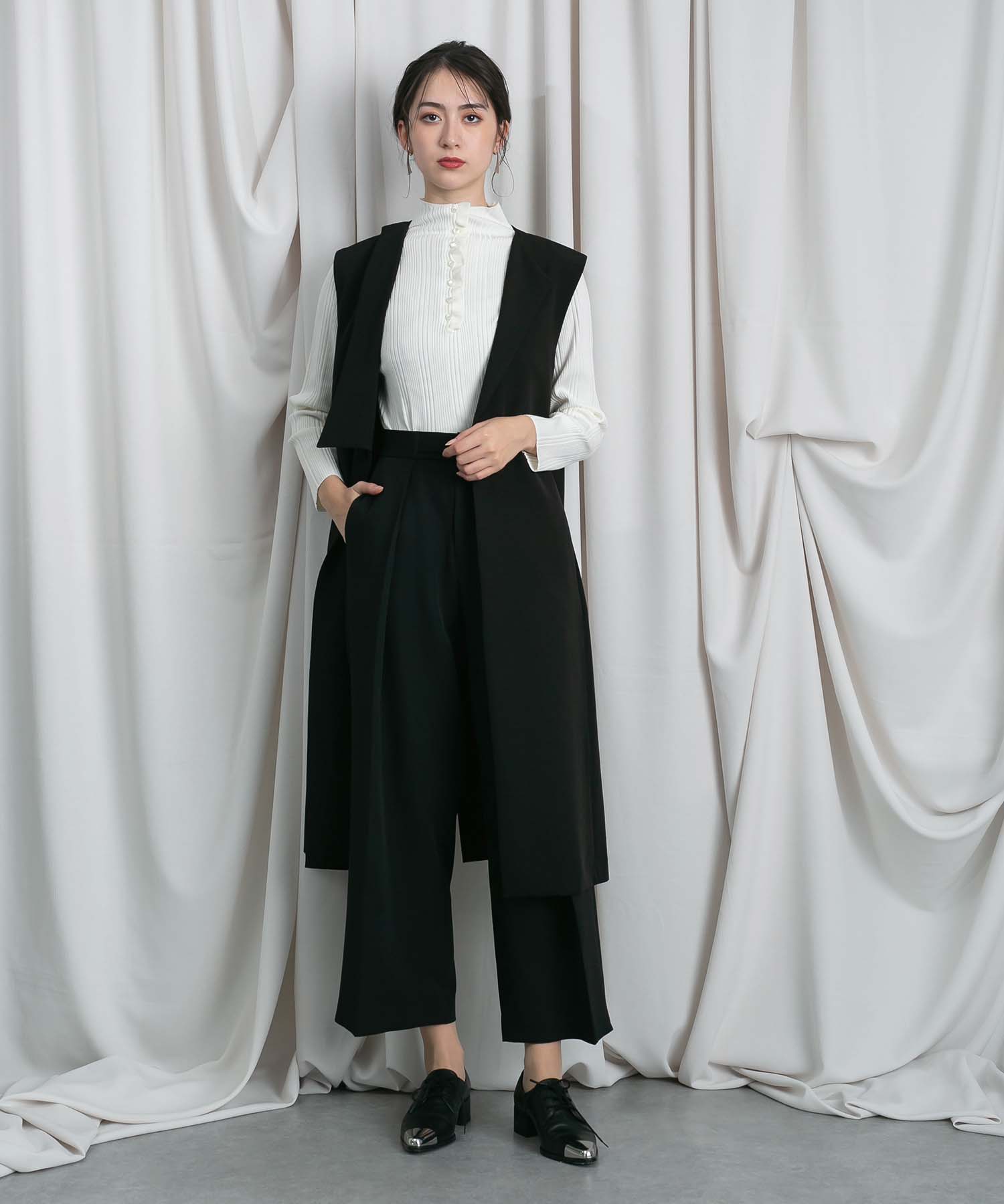 アシメデザインロングジレ tops RAW FUDGE