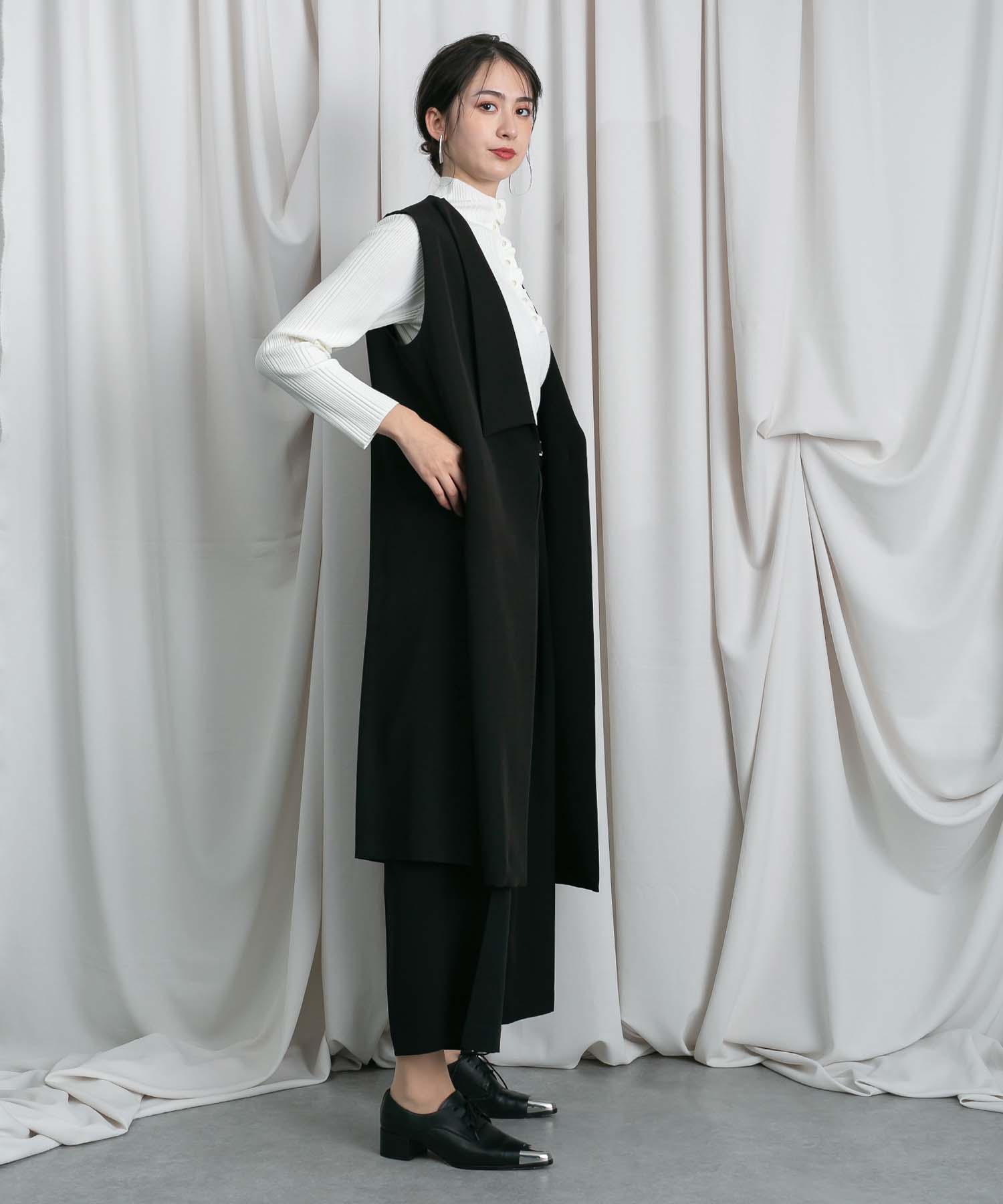 アシメデザインロングジレ tops RAW FUDGE