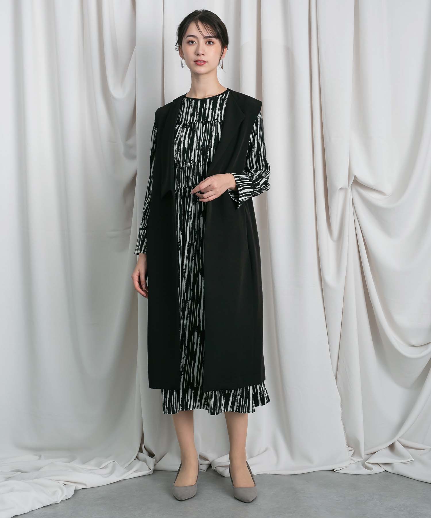 梅ちゃん  デニム ロングジレ アシメデザインロングジレ tops RAW FUDGE