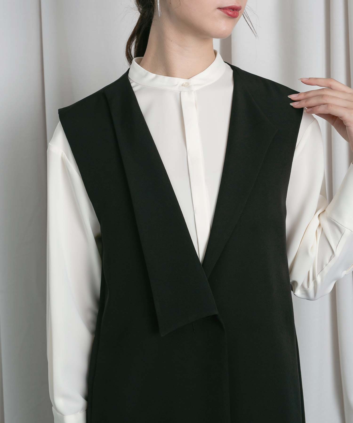アシメデザインロングジレ tops RAW FUDGE
