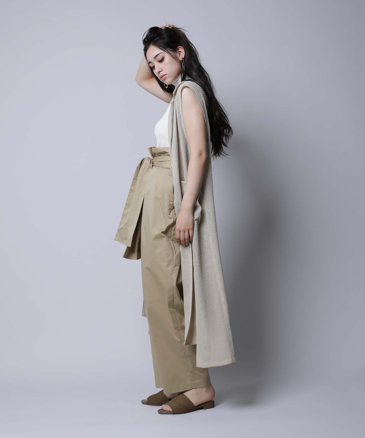 からみ織メッシュロングジレ tops RAW FUDGE