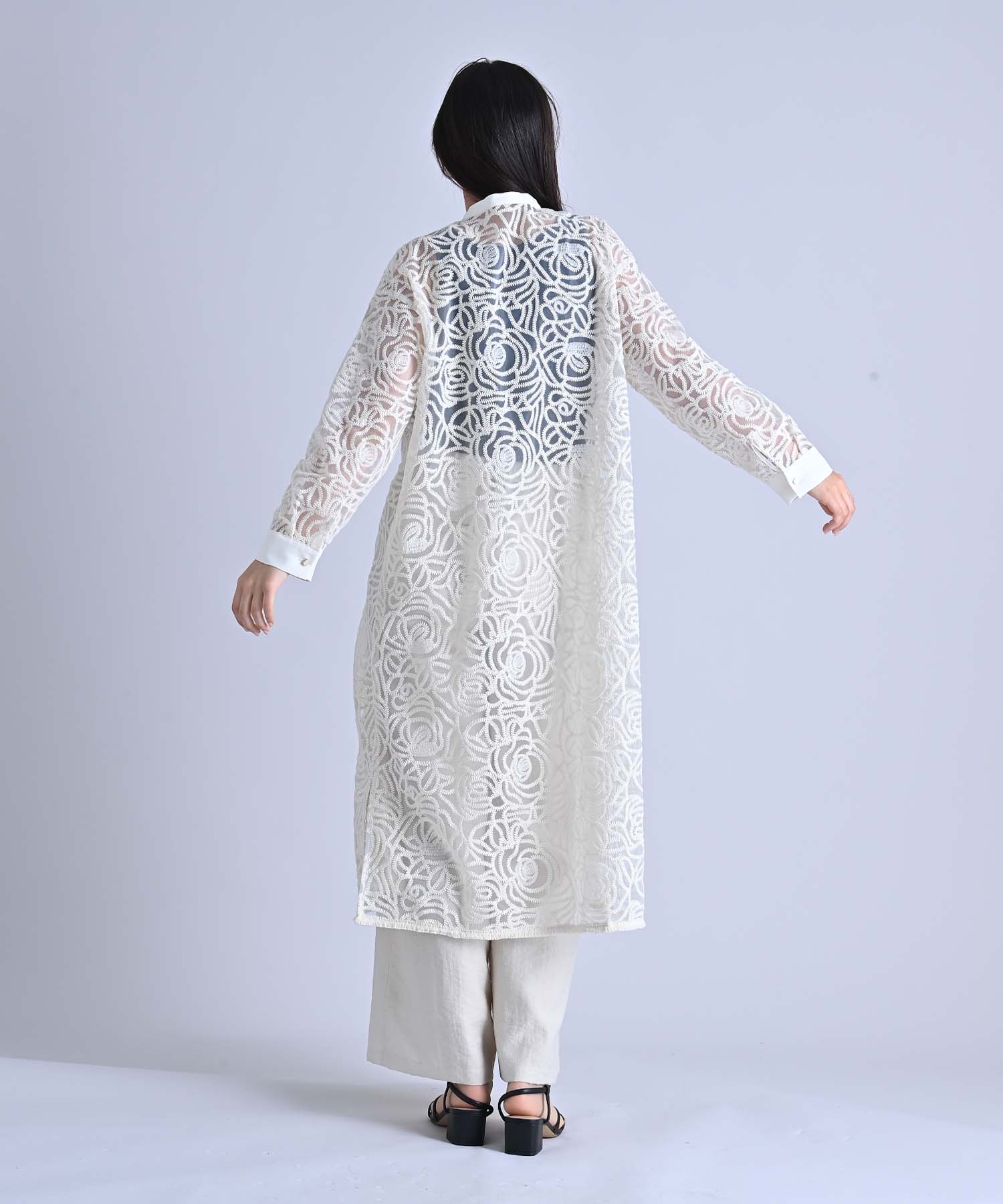 チュール刺繍シャツチュニック onepiece RAW FUDGE