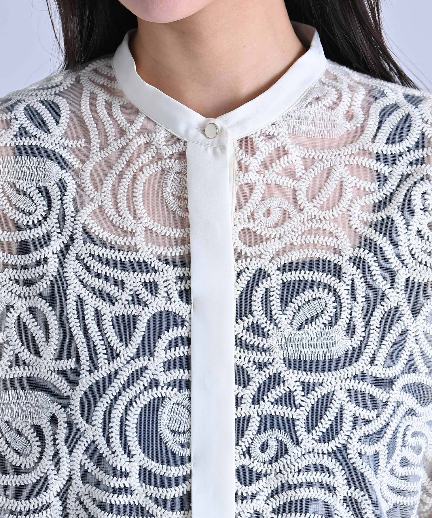 チュール刺繍シャツチュニック onepiece RAW FUDGE