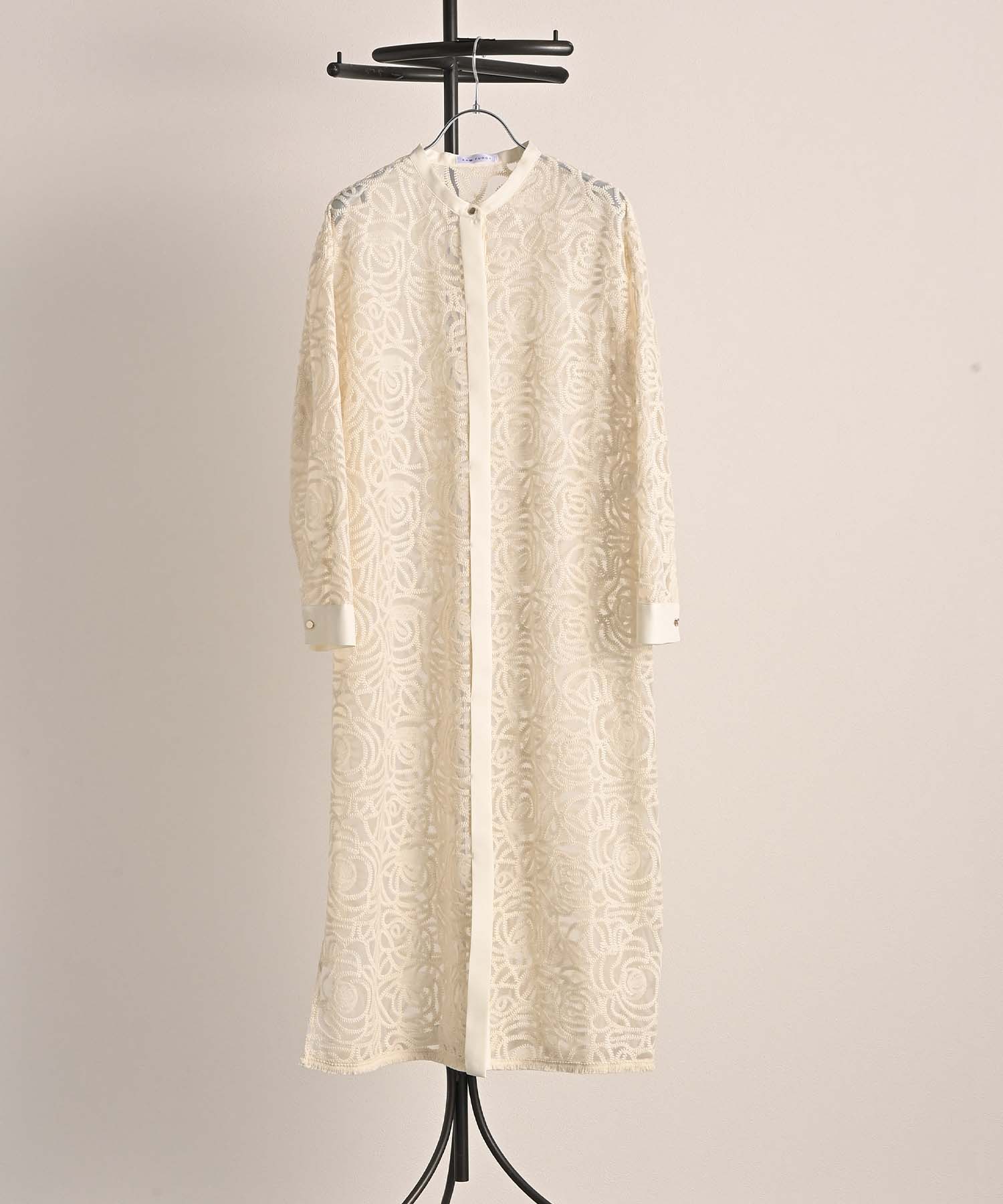 チュール刺繍シャツチュニック onepiece RAW FUDGE