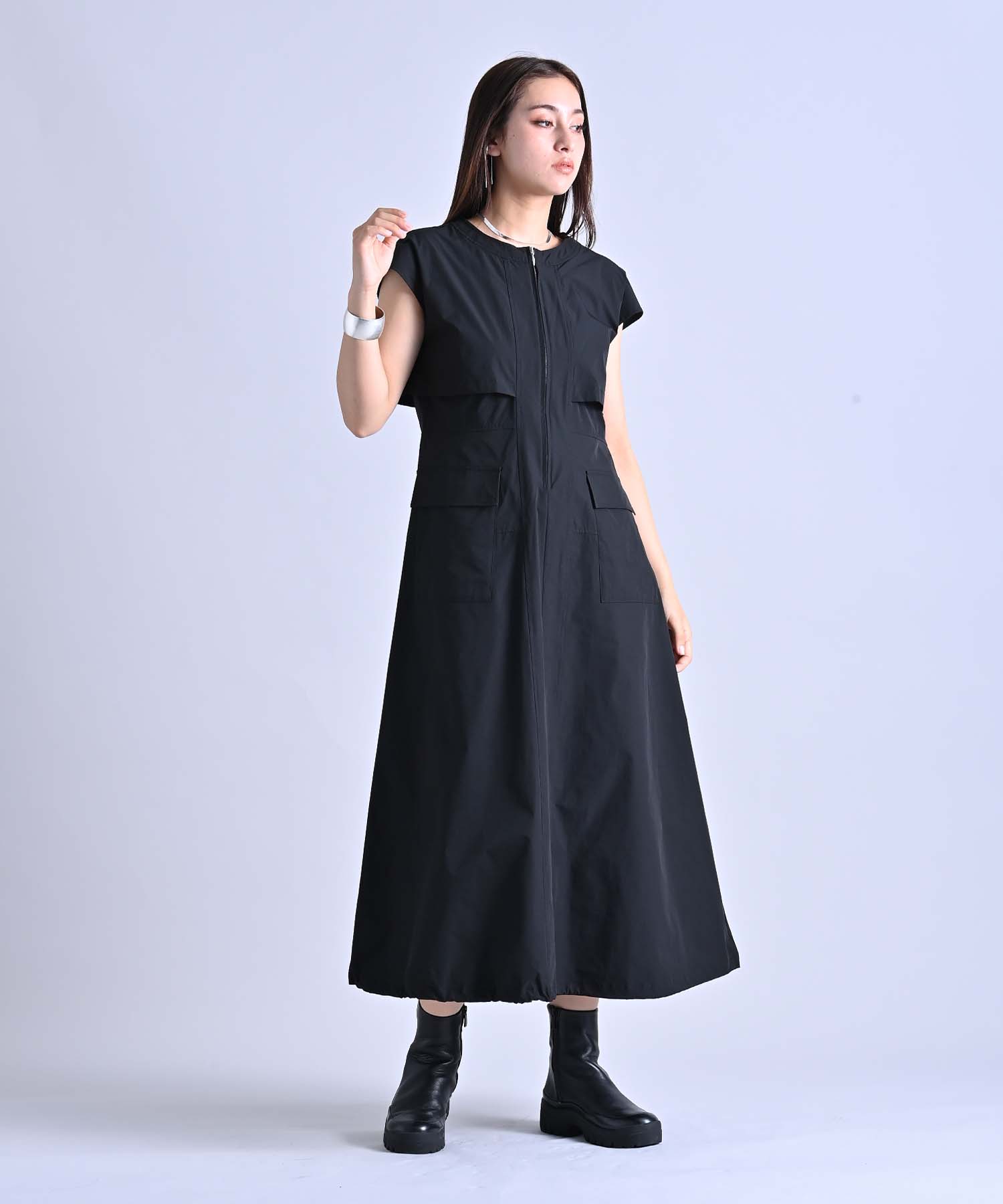 ボレロ風ワークタフタワンピース onepiece RAW FUDGE