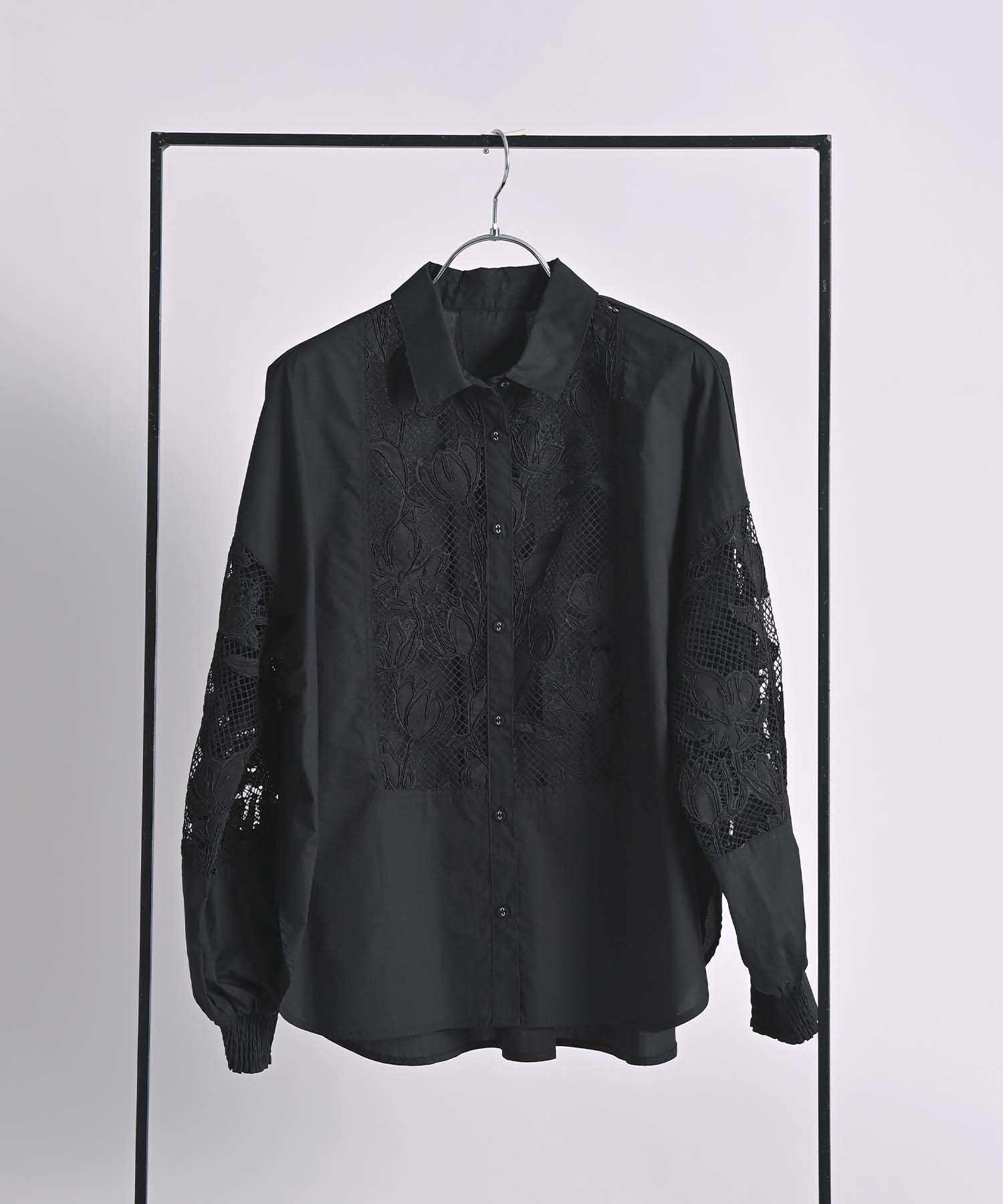 レース切り替えシャツ シャツ・ブラウス RAW FUDGE