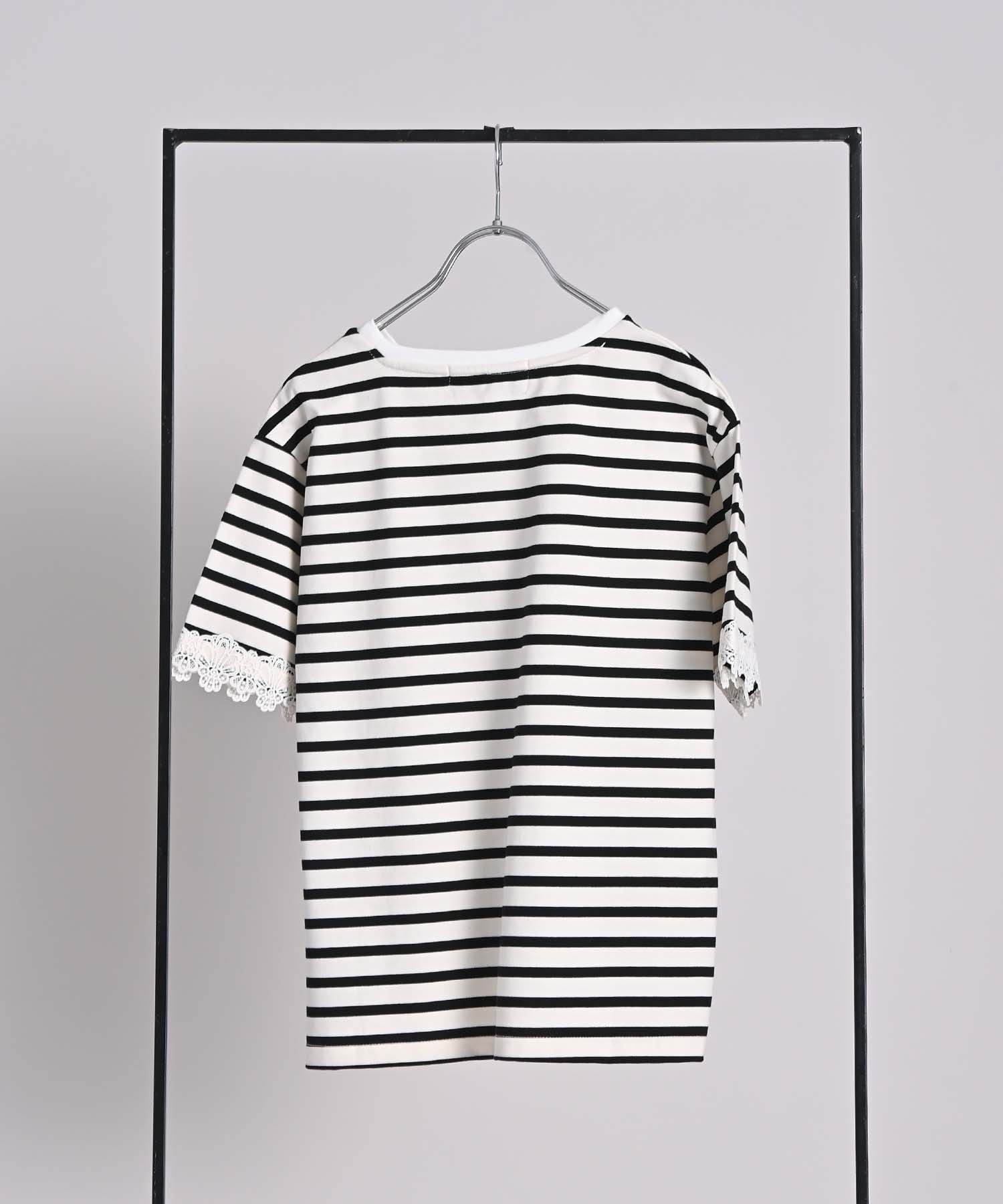 今季♡ボーダーレースtops★送料込 110072002601965003001